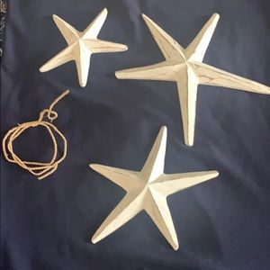 Beach wood starfish shapes